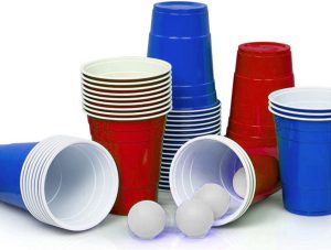 Beerpong 50 stuk(s) Blue cups & Red cups Inc. 3 ballen